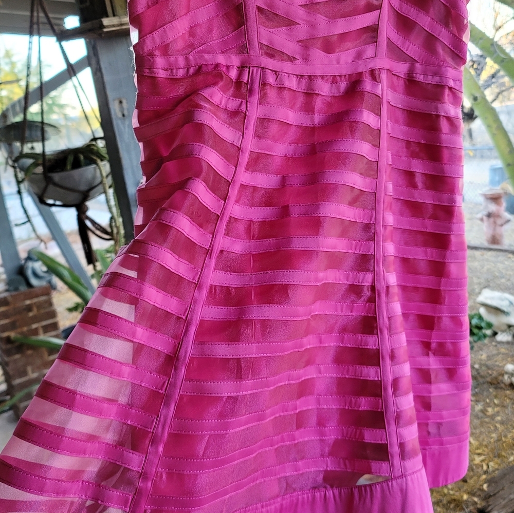 bebe A-Line Satiny/Sheer Summer Dress